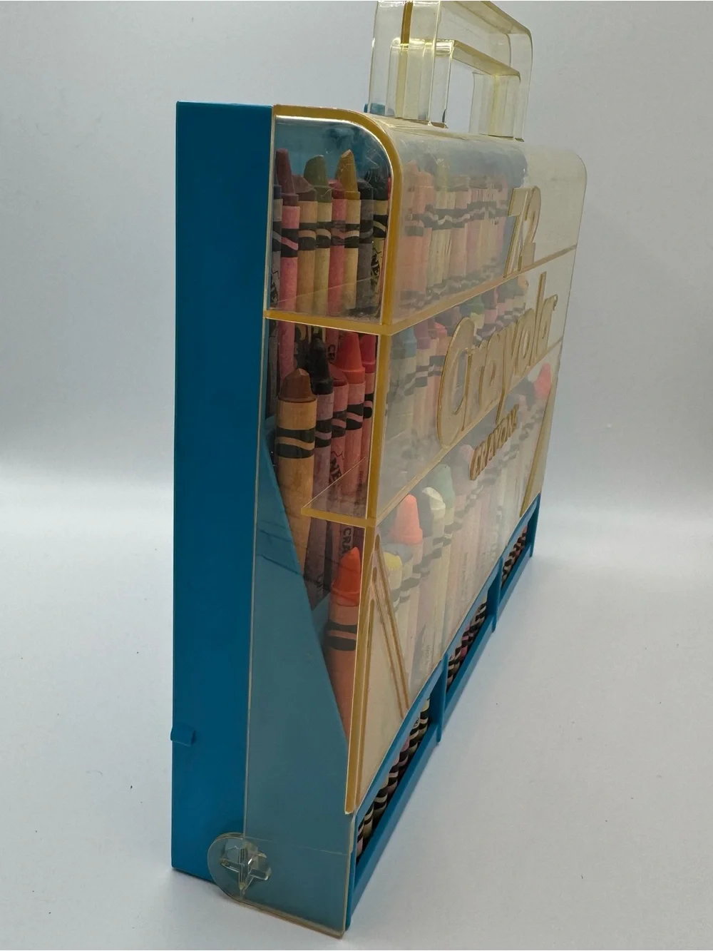 Vintage Crayola Crayon Case Blue 72 Caddy Holder Retired Colors 80s 90s Nostalgi